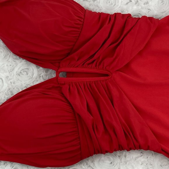 Bleu Rod Beattie | Ruched Red One Piece Swimsuit - Picture 4 of 12